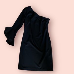 Trina by Trina Turk One Shoulder Black Dress sz 2